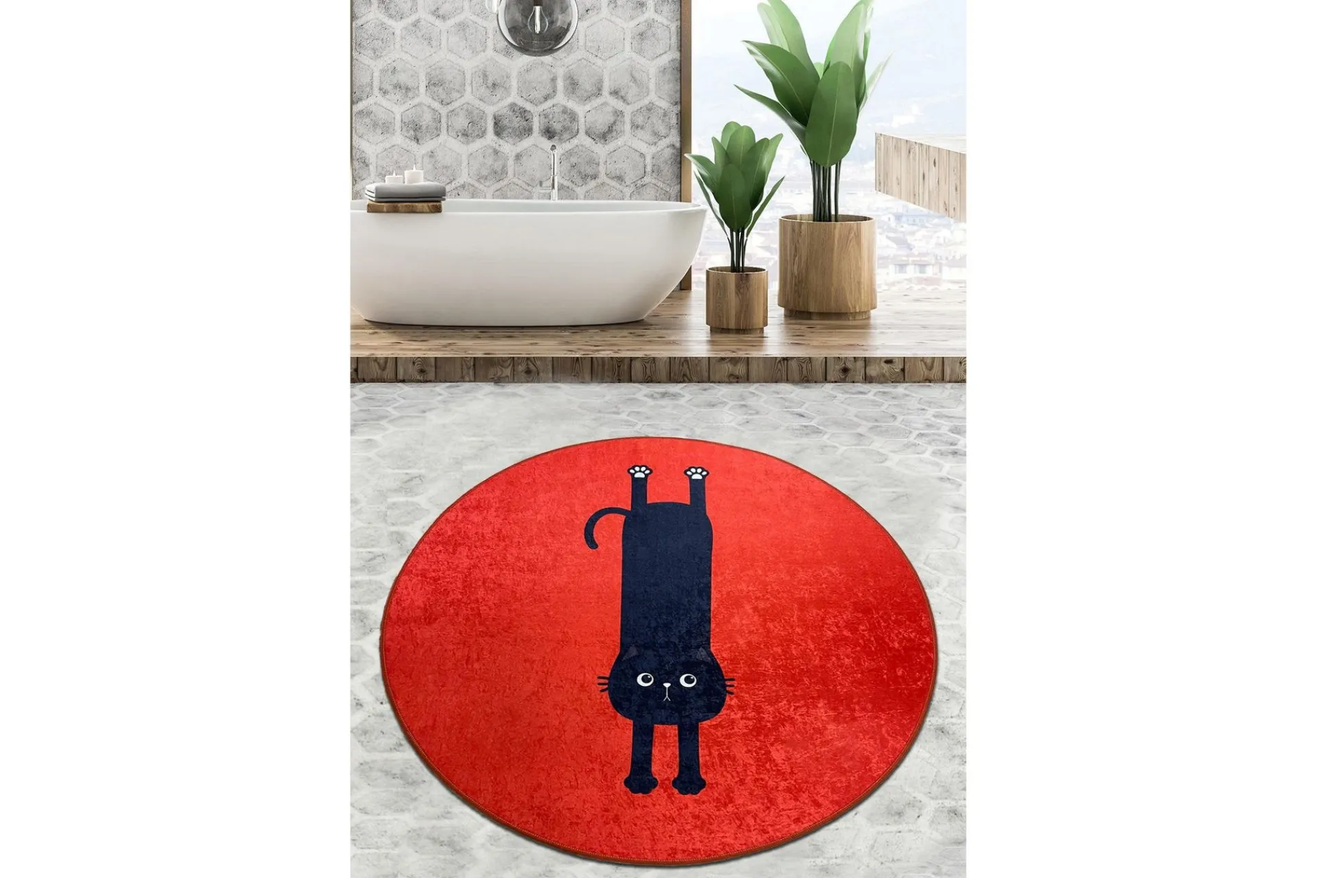 Parkesh Baderomsmatte 100 cm Rund