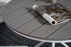 Venture Home Cafesett|Balkonggrupper-Parma Cafésett Rundt Ø90 cm + 2 Break Posisjonsstoler Hvit/Grå
