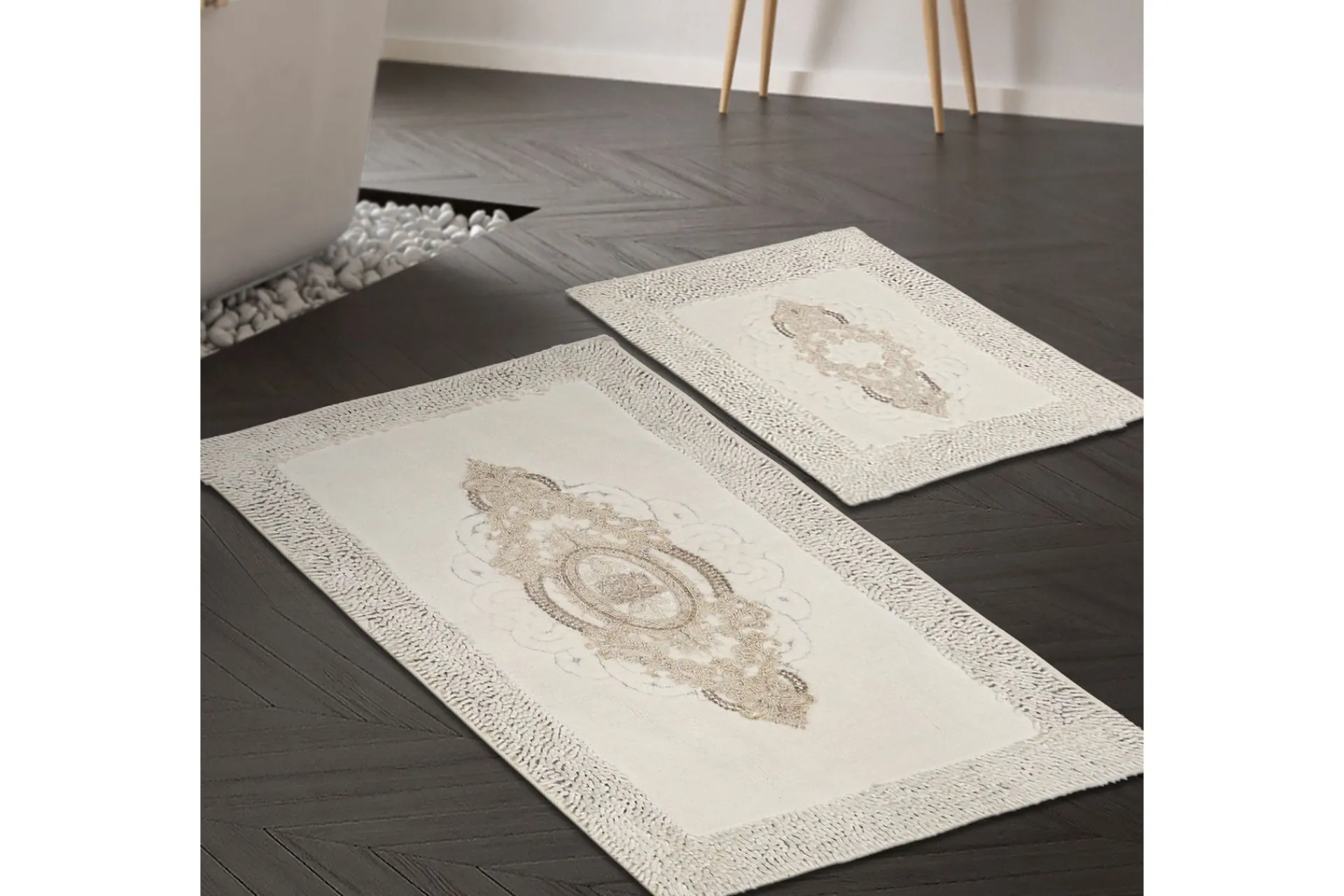 Baderomsmatte|Baderomsmatte-Parmeswari Baderomsmatte 60x100 cm Rektangulær Krem