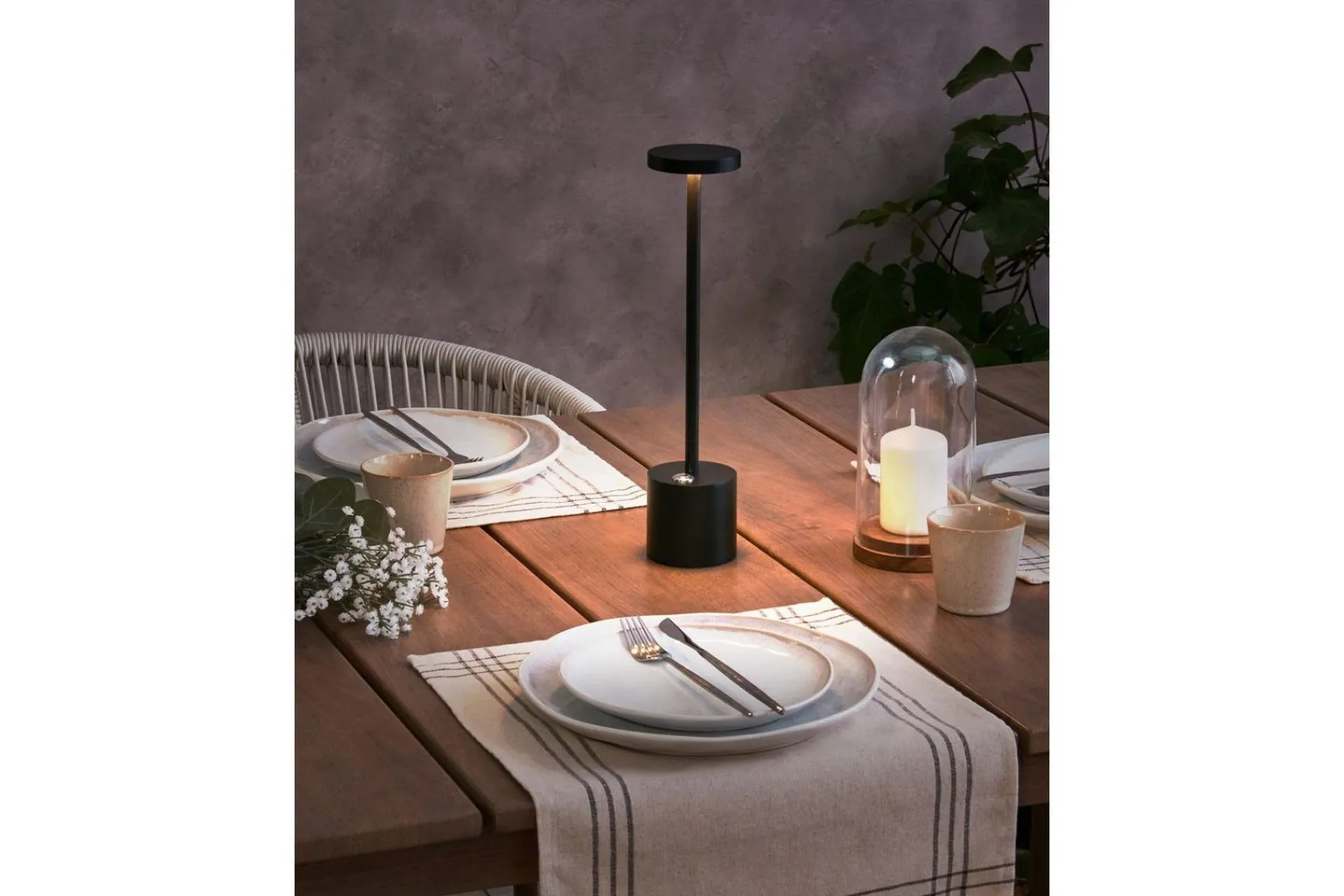 Nattbordslampe|Bordlampe-Pasalima LED Bordlampe 35 cm Svart