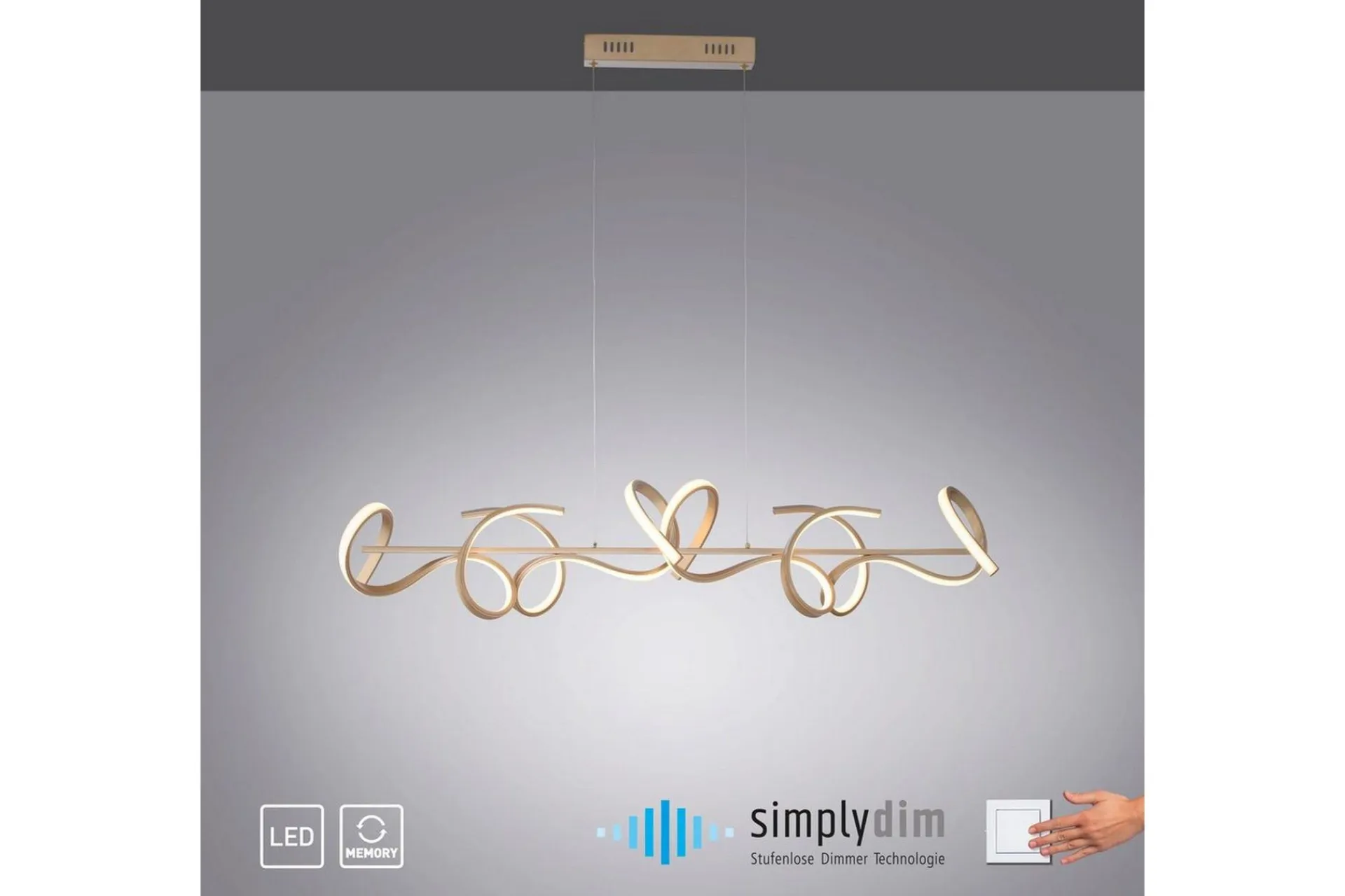 Kjøkkenlampe|Taklampe-Pendellampe Curls Messing Matt