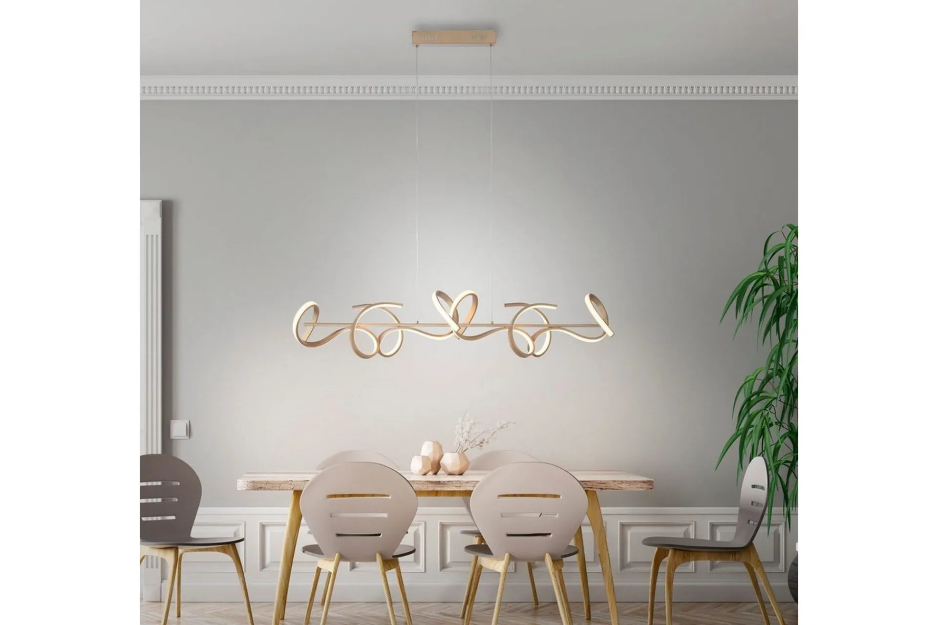 Kjøkkenlampe|Taklampe-Pendellampe Curls Messing Matt