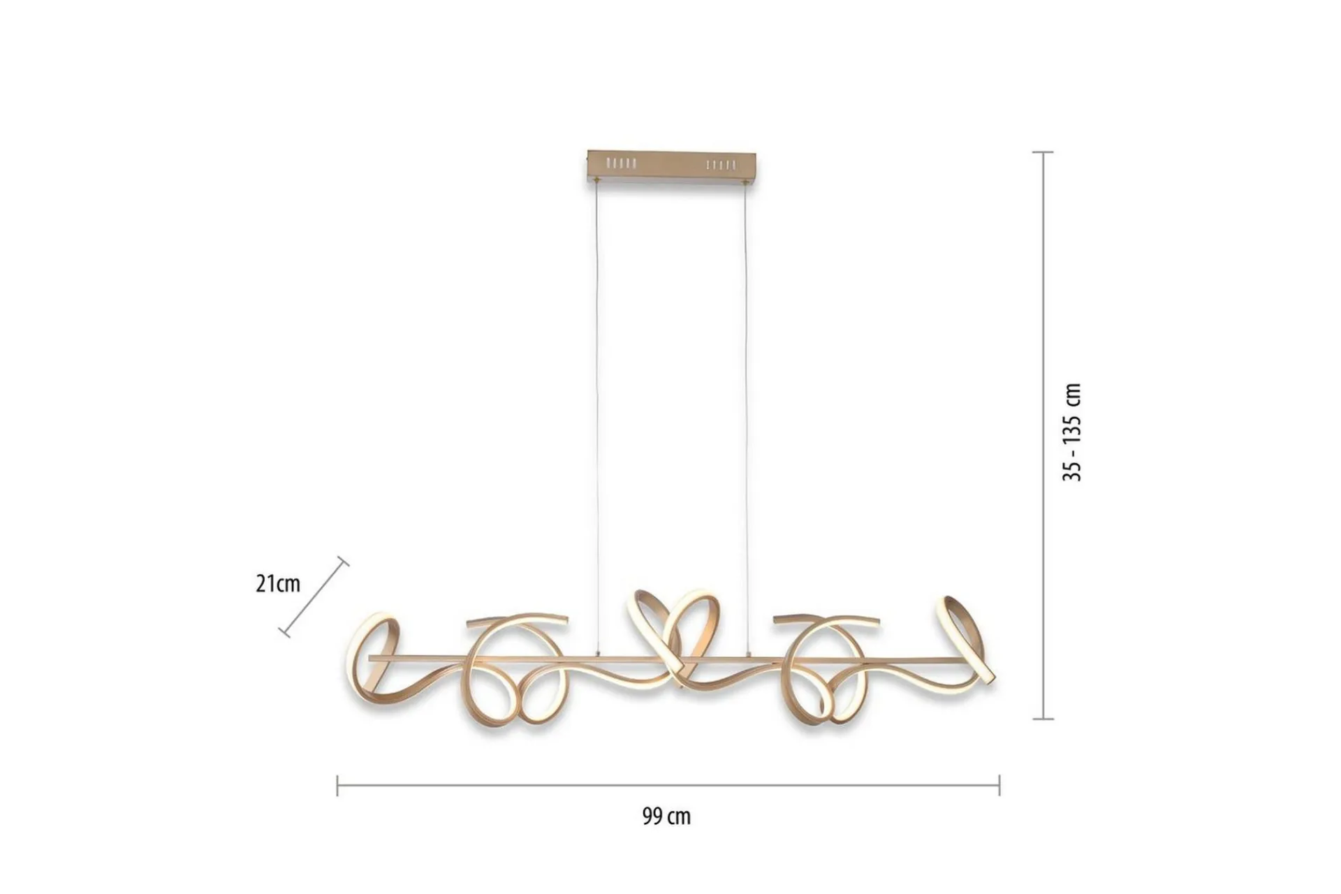 Kjøkkenlampe|Taklampe-Pendellampe Curls Messing Matt