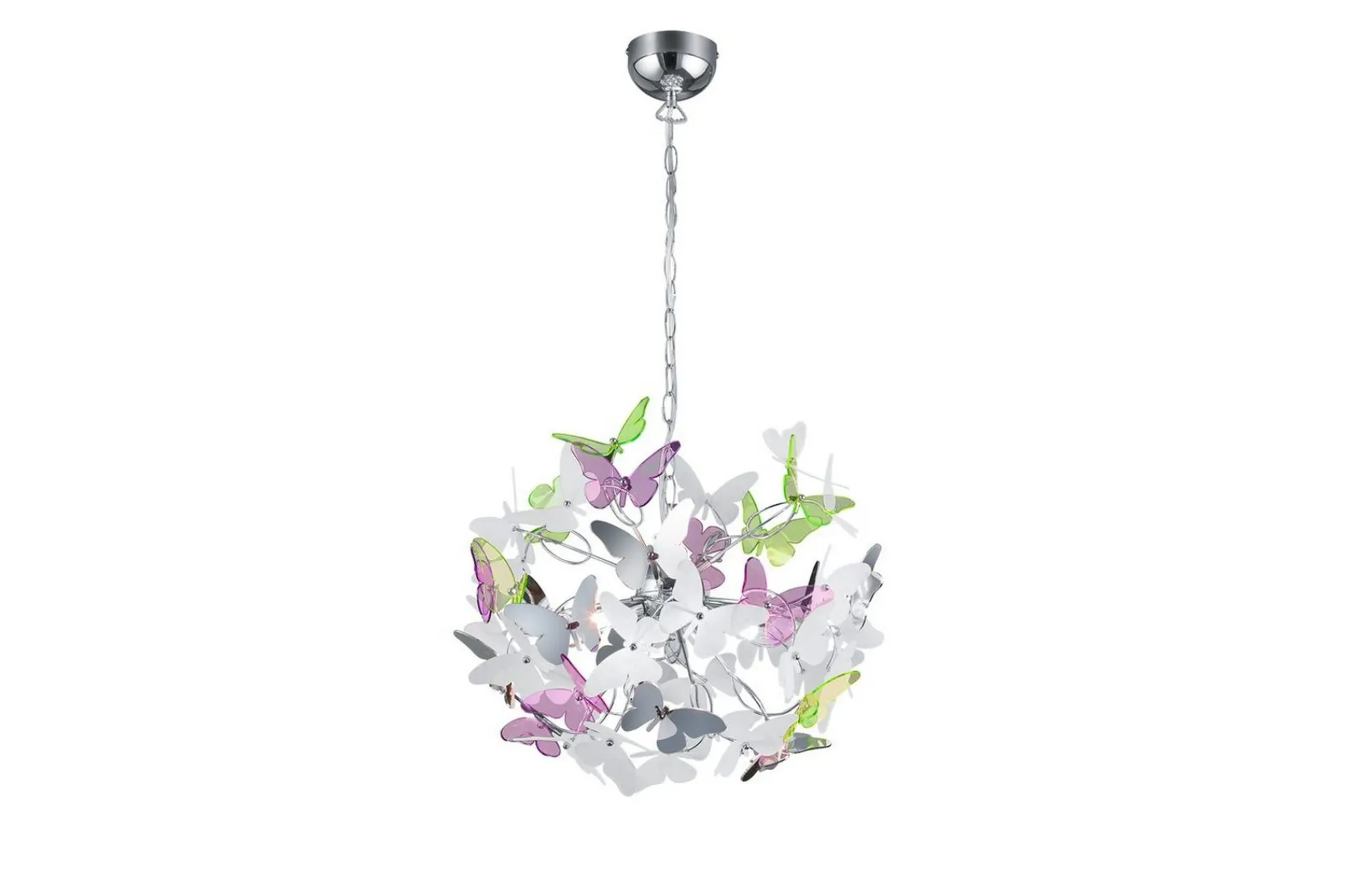 Trio Lighting Barnelampe-Pendel TRIO Butterfly Lyseblå,Lysegrønn,Hvit,Krom