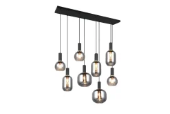 Trio Lighting Pendel TRIO Diva 8-delt, Matt svart/krom
