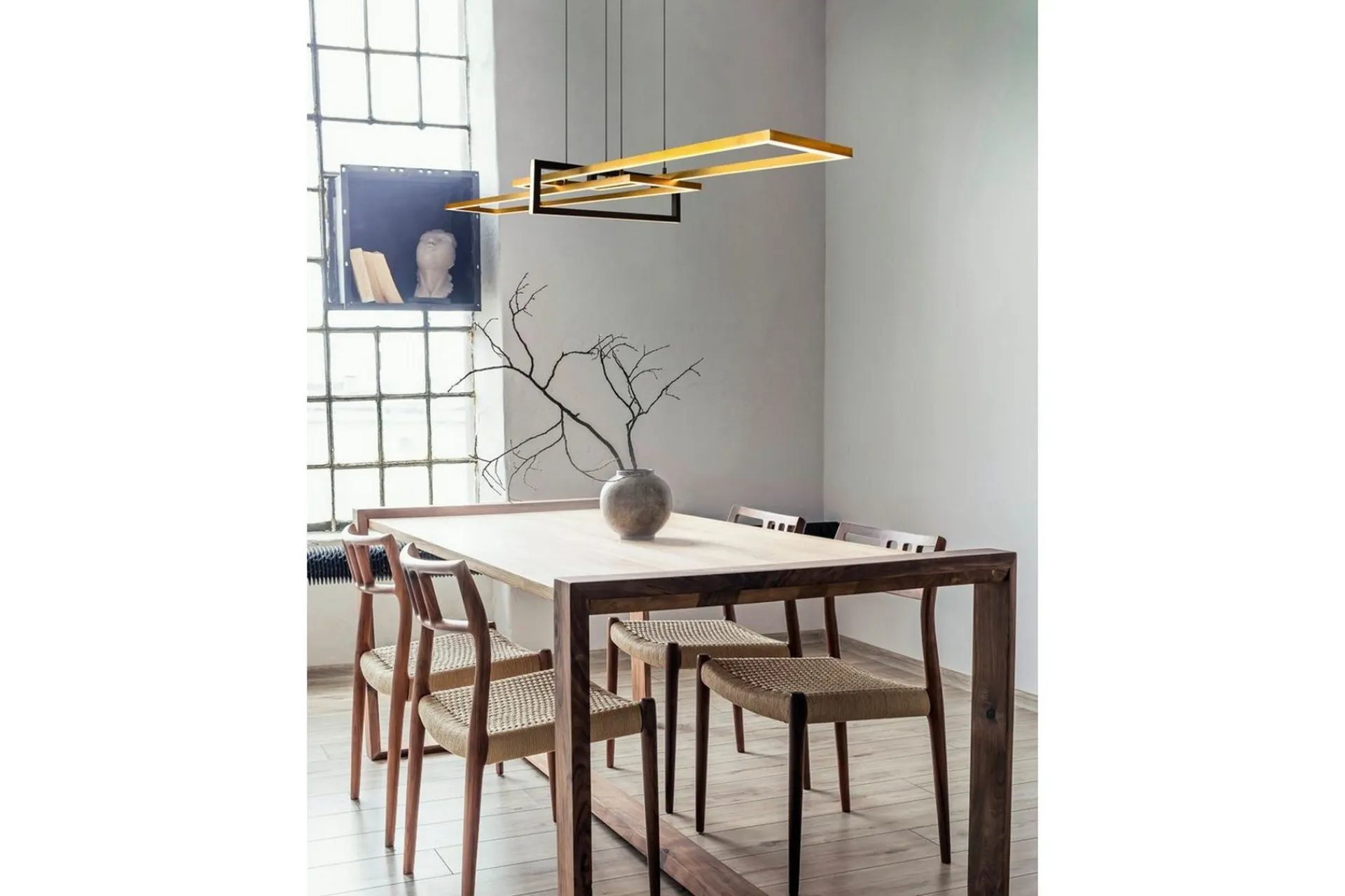 Trio Lighting Pendel TRIO Salinas Matt messing/matt svart