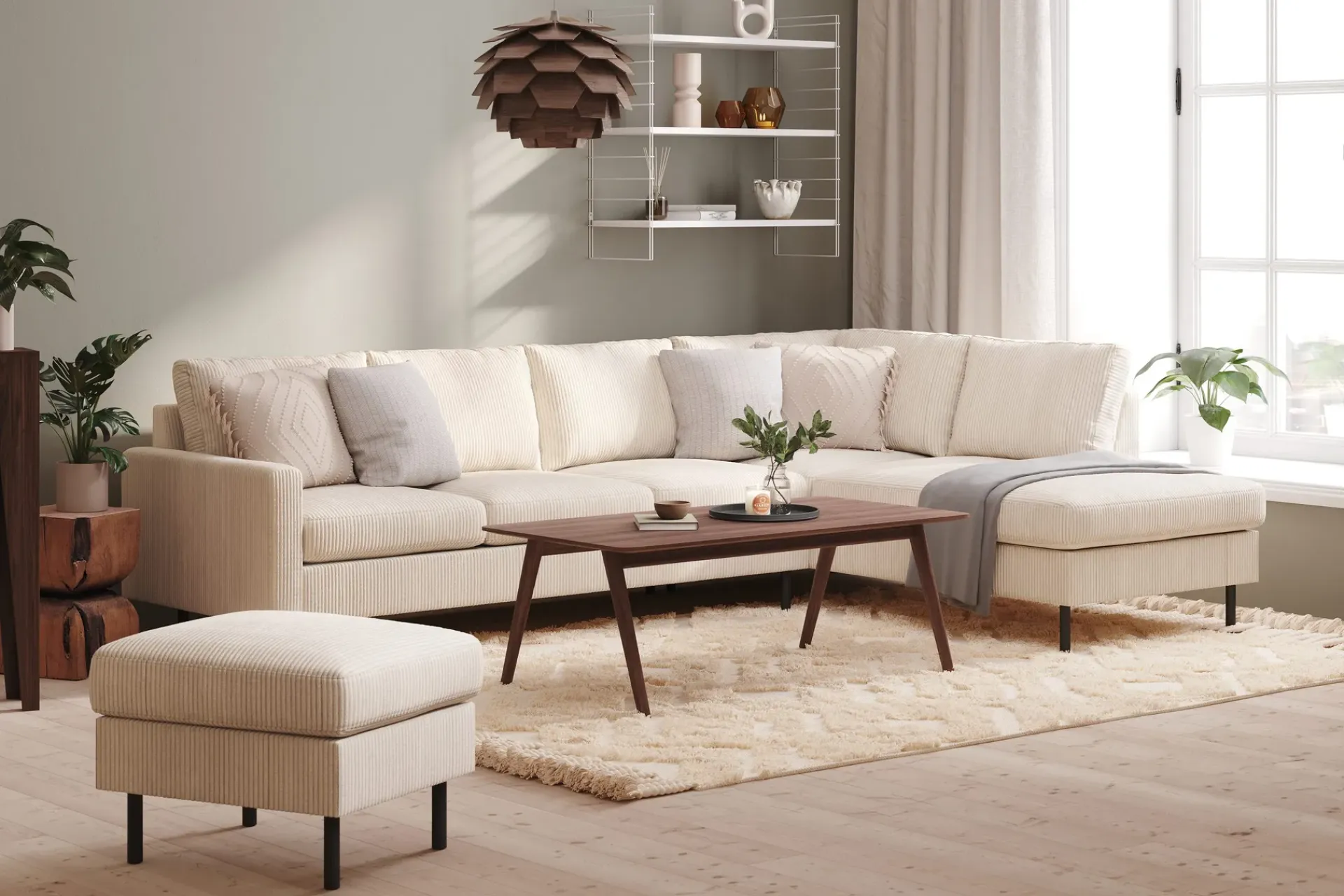 Scandinavian Choice Kontorstol & Skrivebordsstol|Benk-Peppe Fotskammel Beige