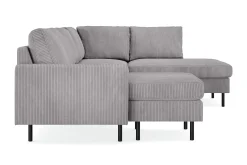 Scandinavian Choice U-Sofa-Peppe 4-seters Høyrevendt U-formet Sofa med Divan og Sjeselong i Manchester Mørkegrå