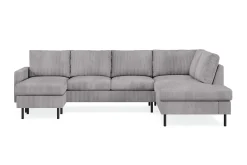 Scandinavian Choice U-Sofa-Peppe 4-seters Høyrevendt U-formet Sofa med Divan og Sjeselong i Manchester Mørkegrå