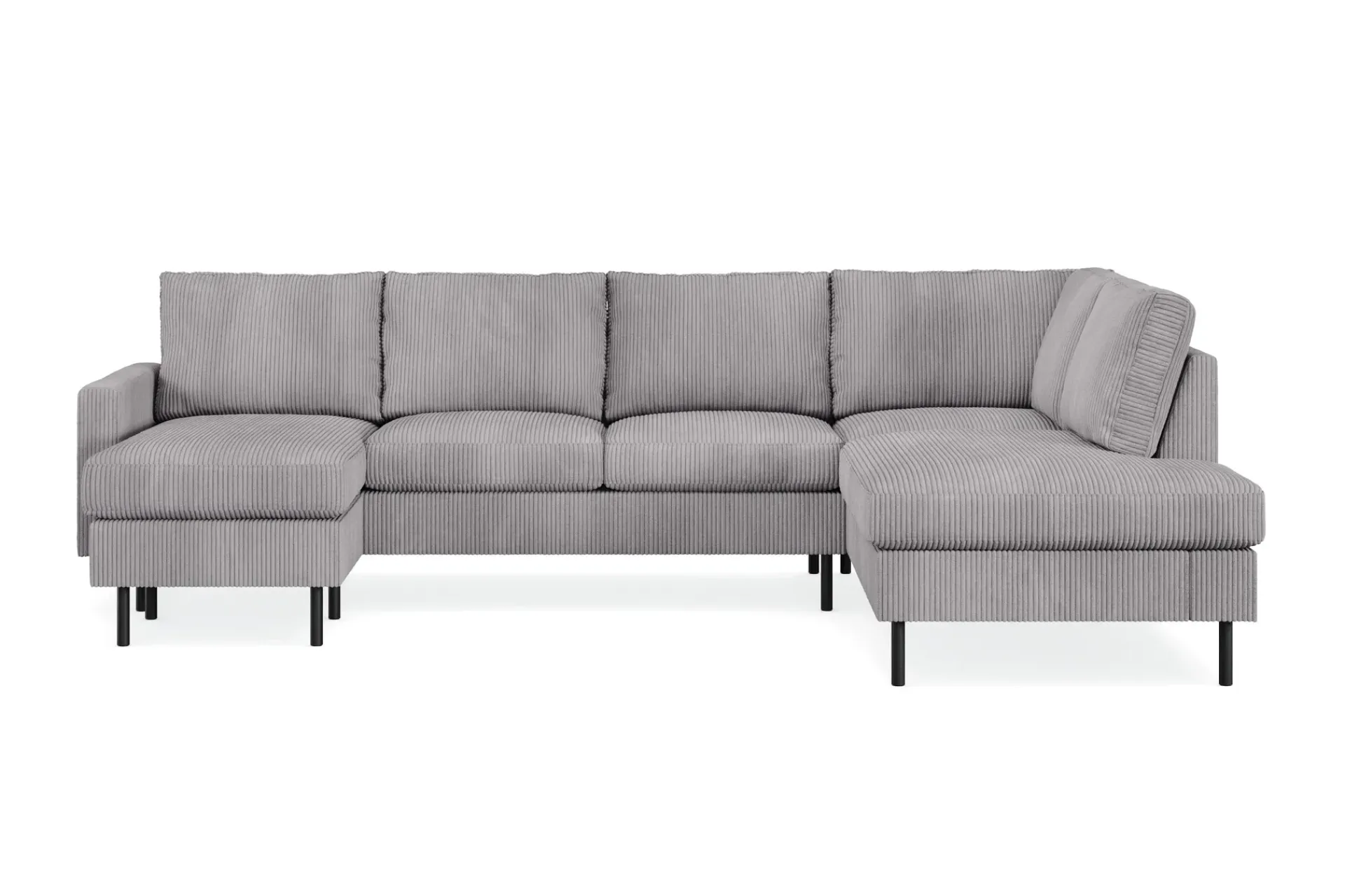 Scandinavian Choice U-Sofa-Peppe 4-seters Høyrevendt U-formet Sofa med Divan og Sjeselong i Manchester Mørkegrå