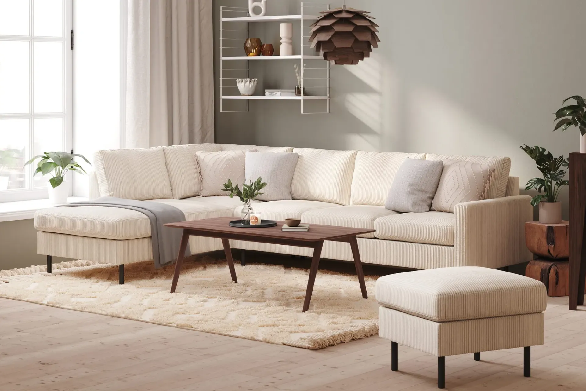 Scandinavian Choice Peppe 4-seters Venstrevendt L-formet Sjeselongsofa i Manchester