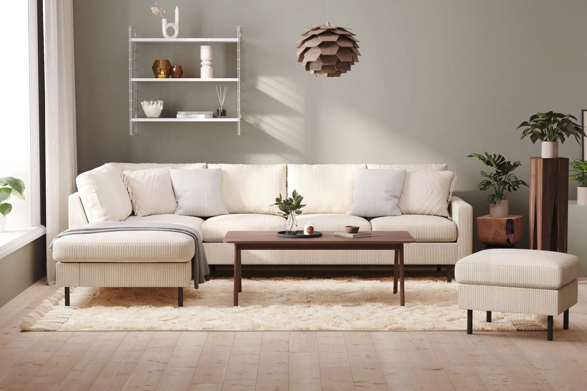 Scandinavian Choice Peppe 4-seters Venstrevendt L-formet Sjeselongsofa i Manchester