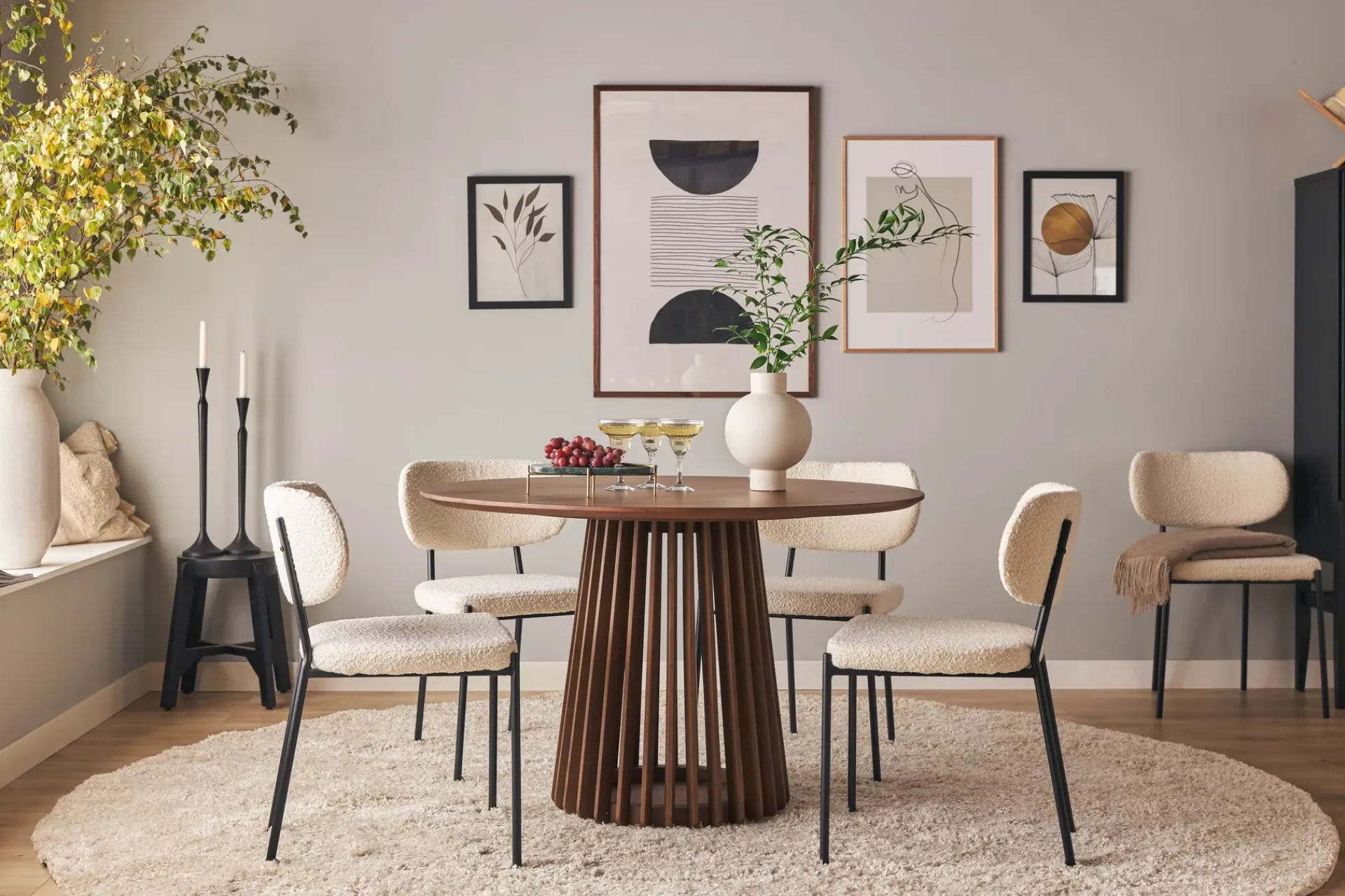 Bark Peyra Rundt Spisebord 120 cm for 4 personer Kjøkkenbord i tre