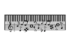Skilt-Piano Veggdekor Svart