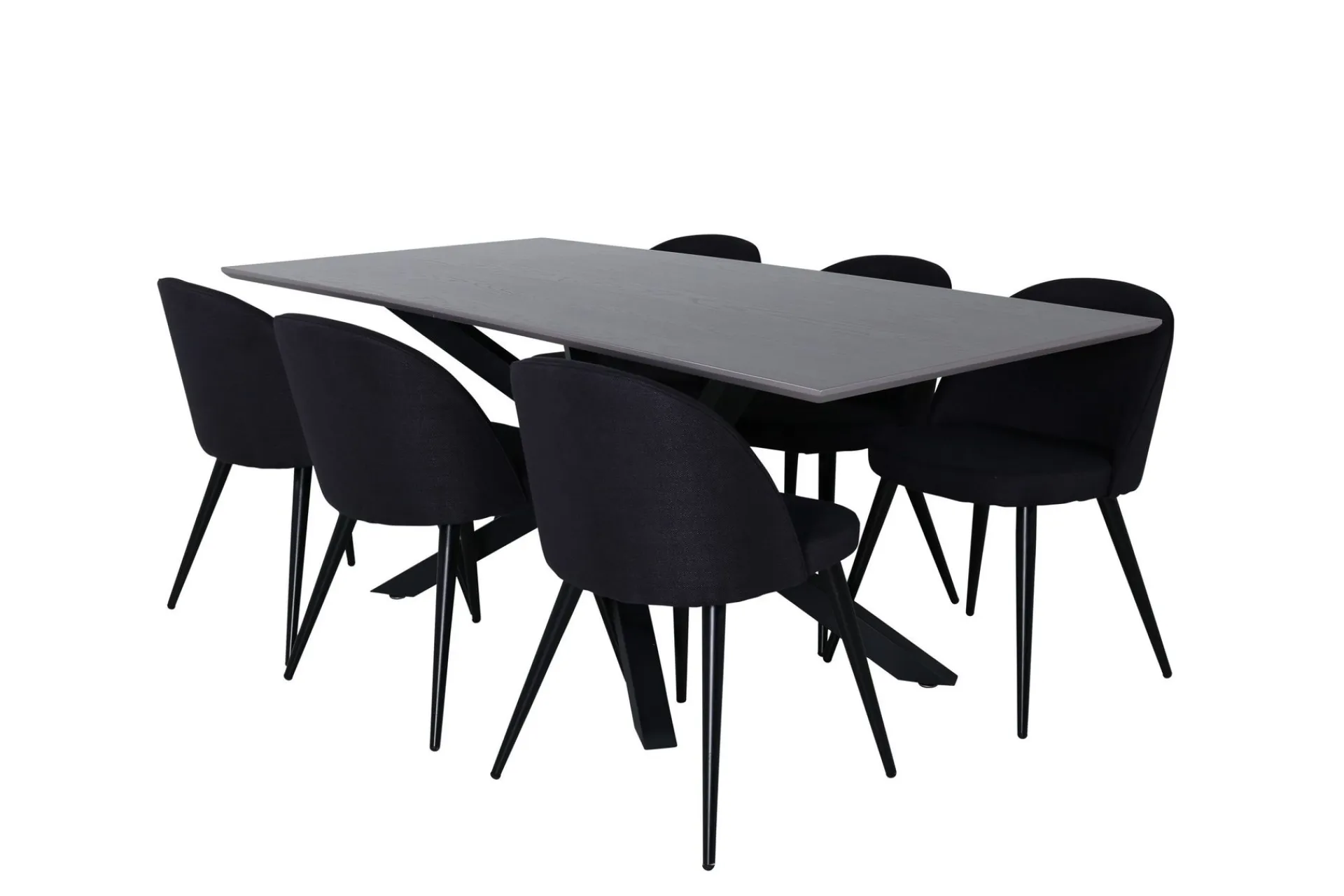 Venture Home Piazza Spisegruppe 180 cm Rektangulær med 6 Velvet Stoler