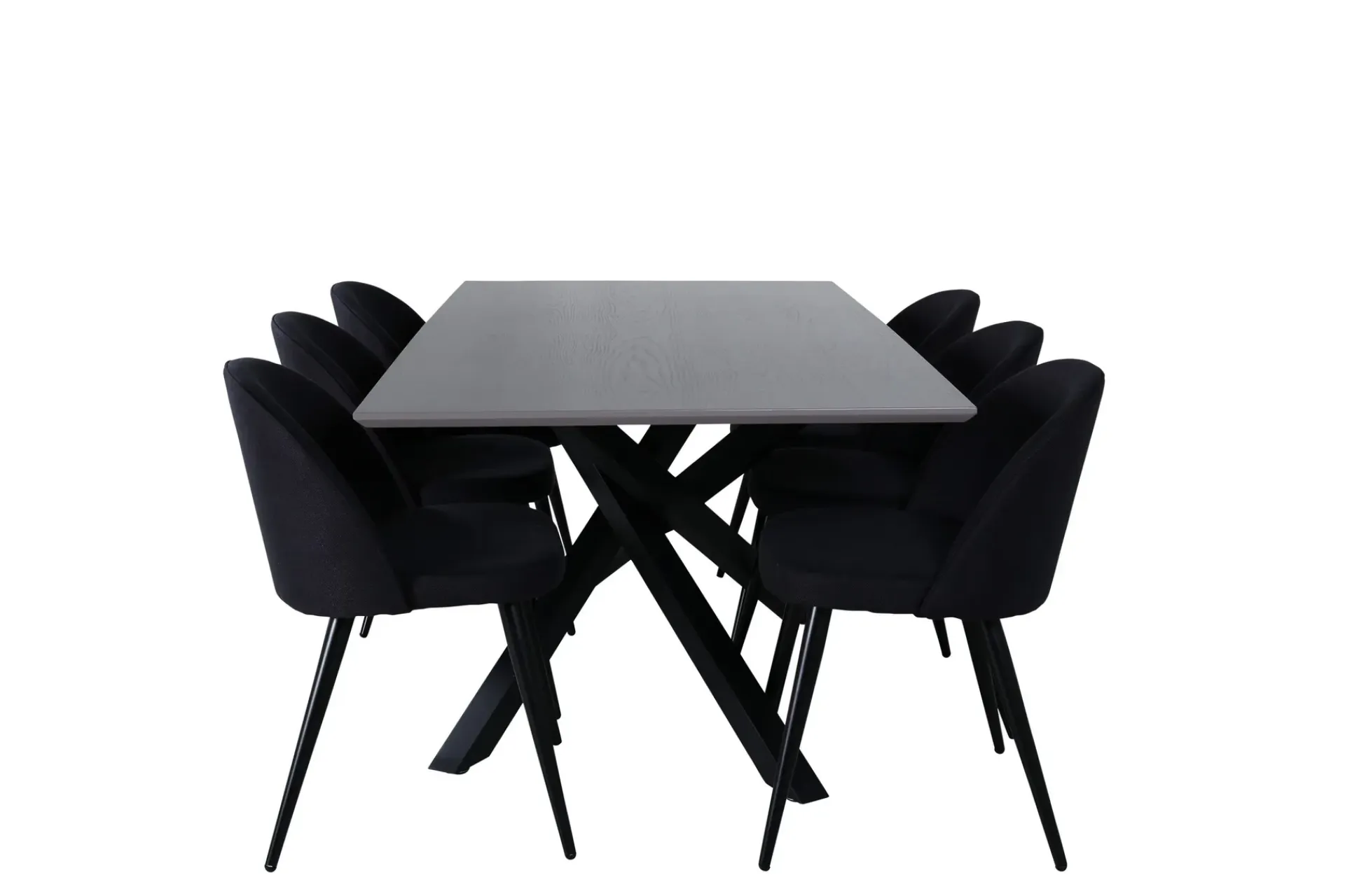 Venture Home Piazza Spisegruppe 180 cm Rektangulær med 6 Velvet Stoler