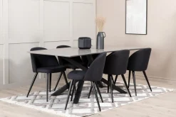 Venture Home Piazza Spisegruppe 180 cm Rektangulær med 6 Velvet Stoler