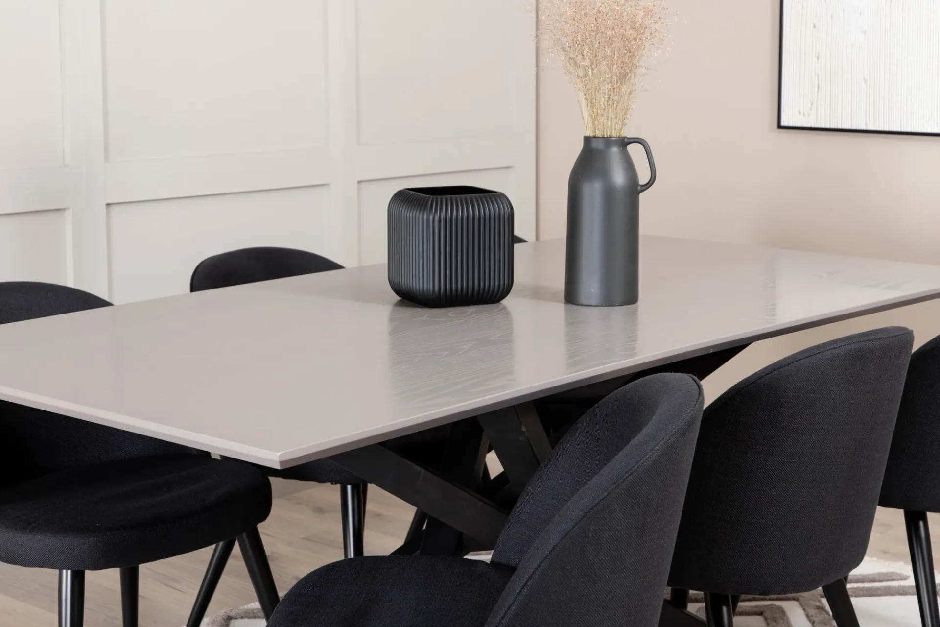 Venture Home Piazza Spisegruppe 180 cm Rektangulær med 6 Velvet Stoler