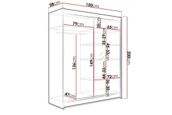 Garderober & Garderobesystem-Pickering Garderobe med Speil 150x200 cm Svart