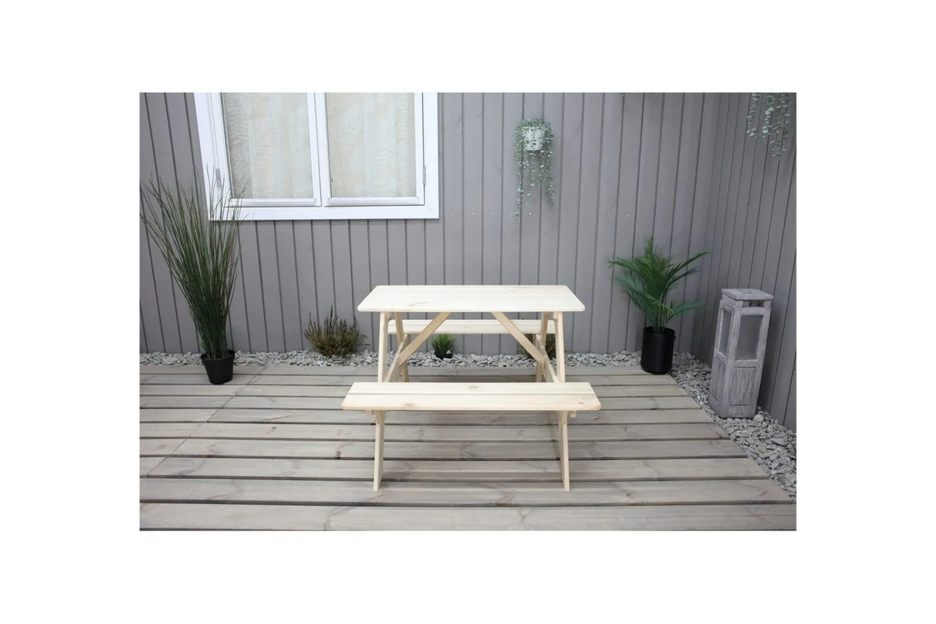 Hagemøbler Barn-Piknikbord Mini Rasta for barn Natur