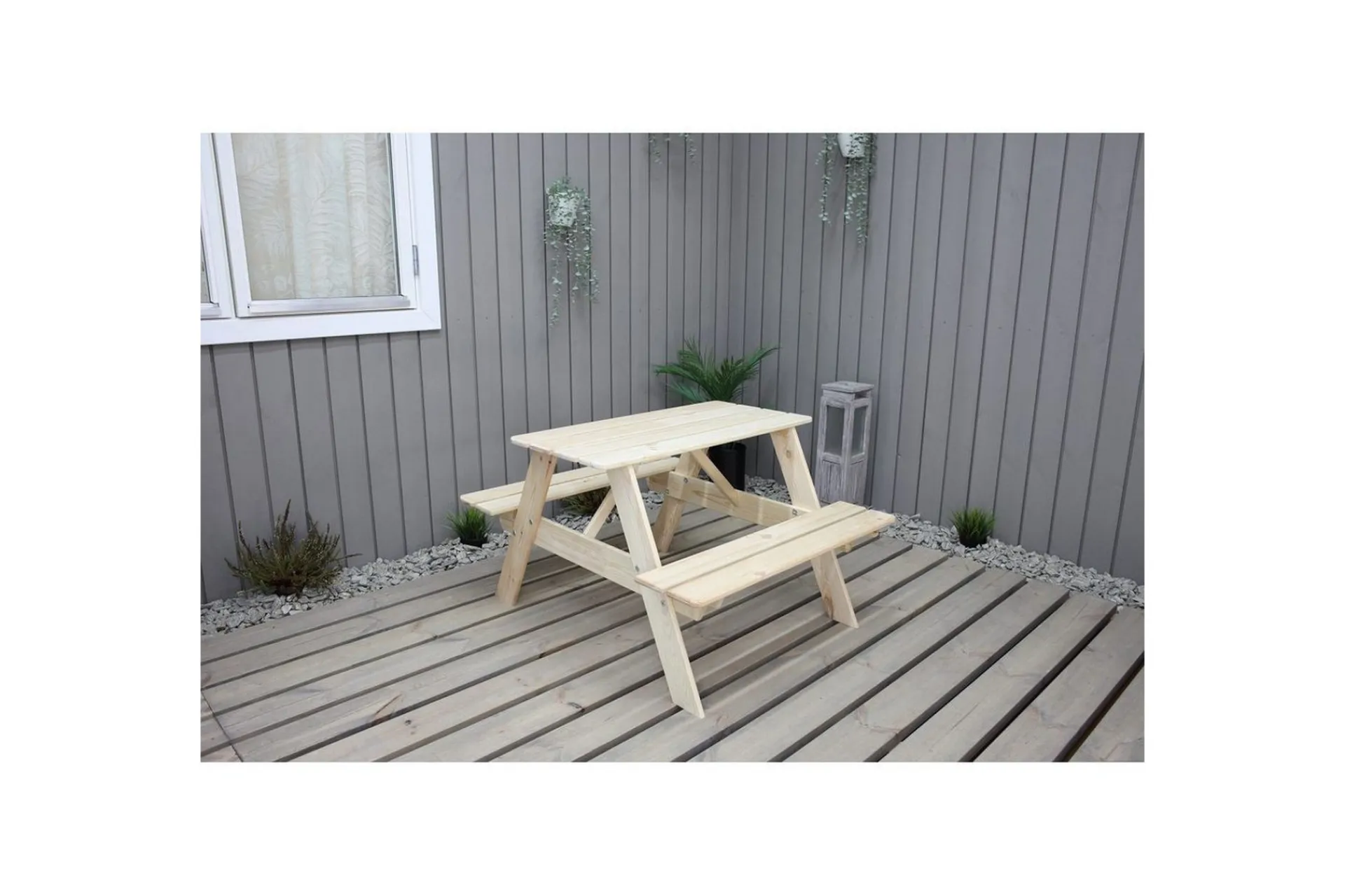 Hagemøbler Barn-Piknikbord Mini Rasta for barn Natur