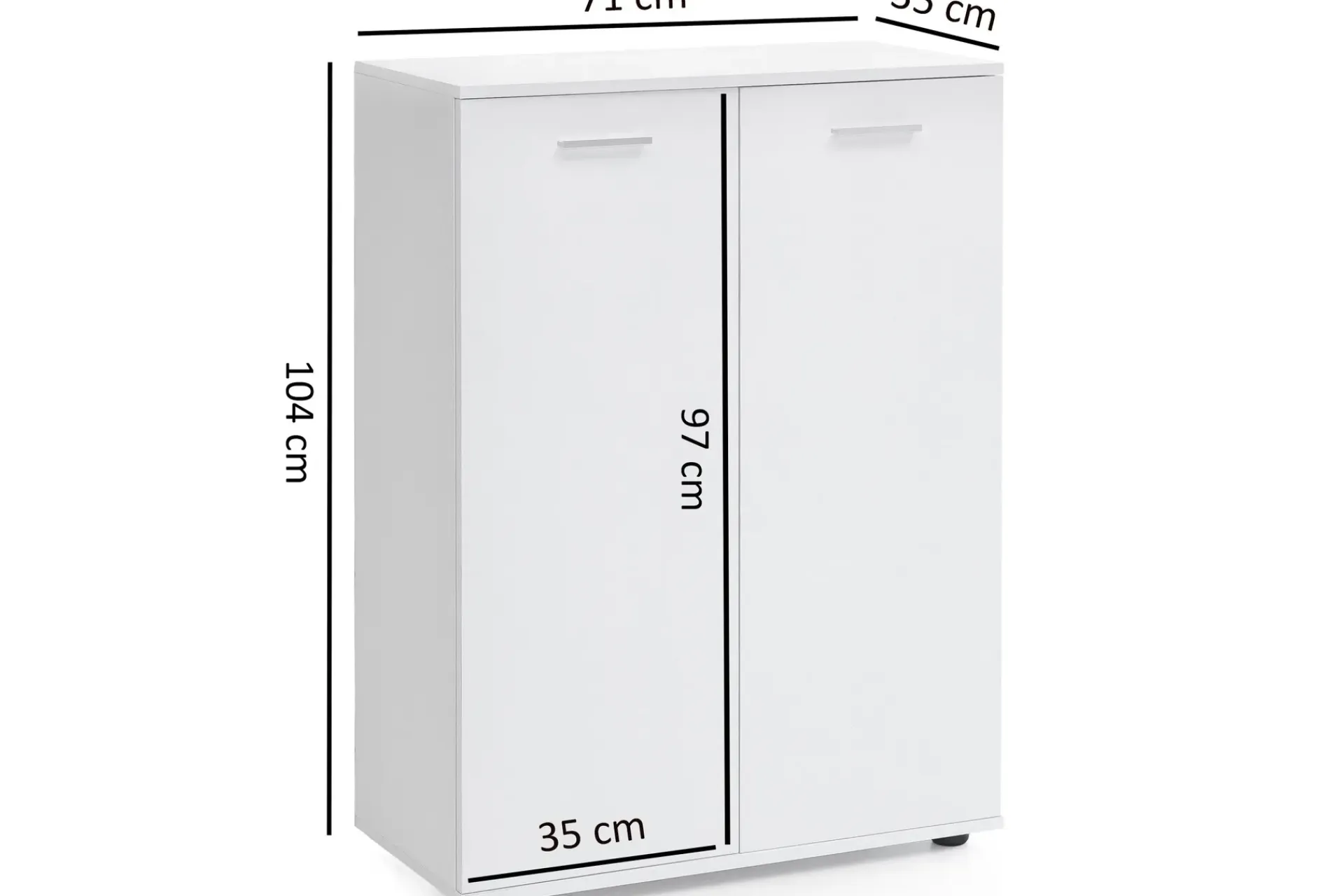 Wohnling Kommode|Entrekommode-Pinuelas Kommode 71x35 cm Hvit