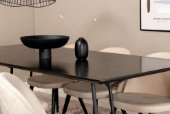 Venture Home Spisegrupper-Pipi Spisegruppe 190 cm inkl. 6 Velvets Stoler Svart