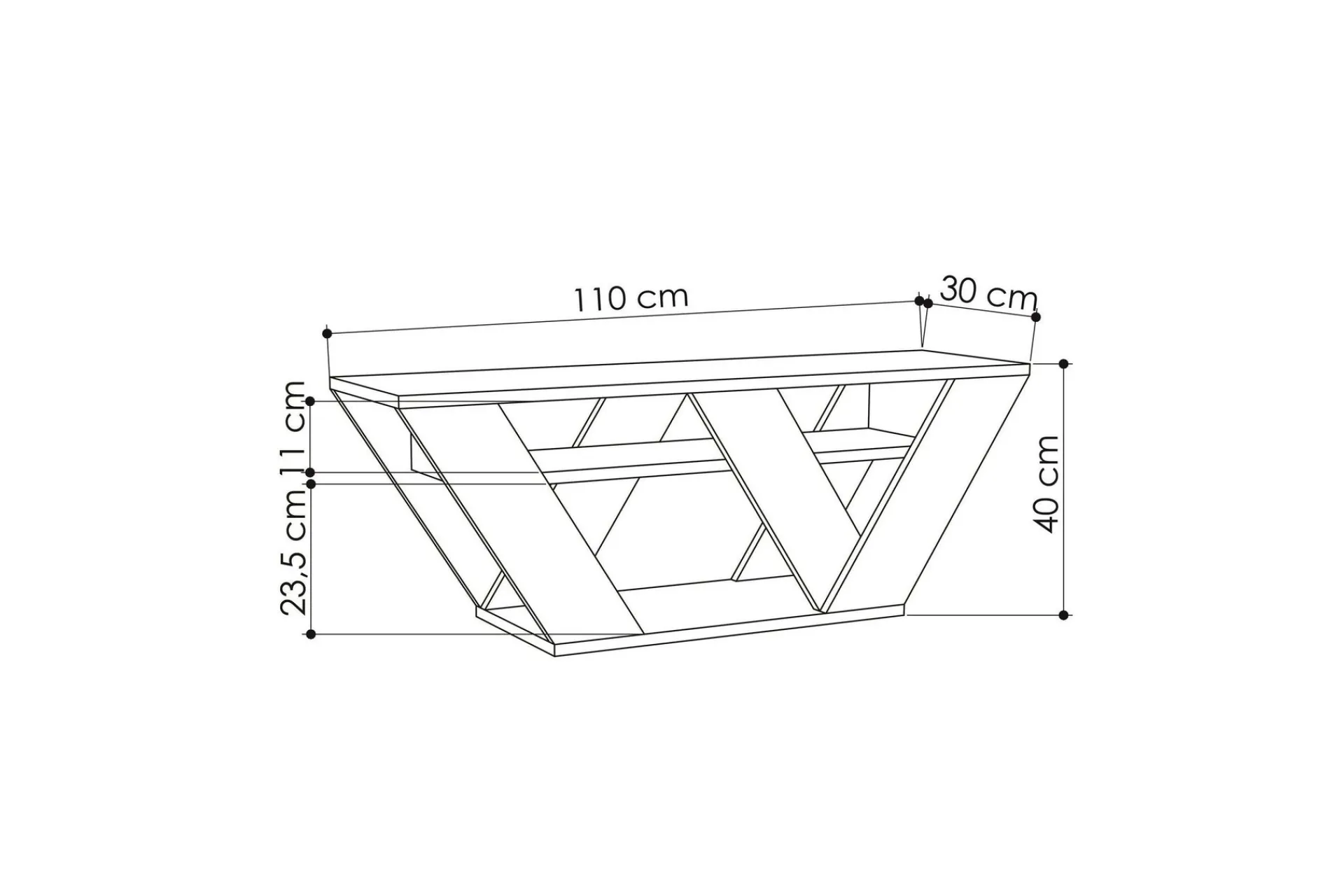 Tv-Benk & Mediabenk-Pipralla TV-benk 110 cm Hvit Marmor
