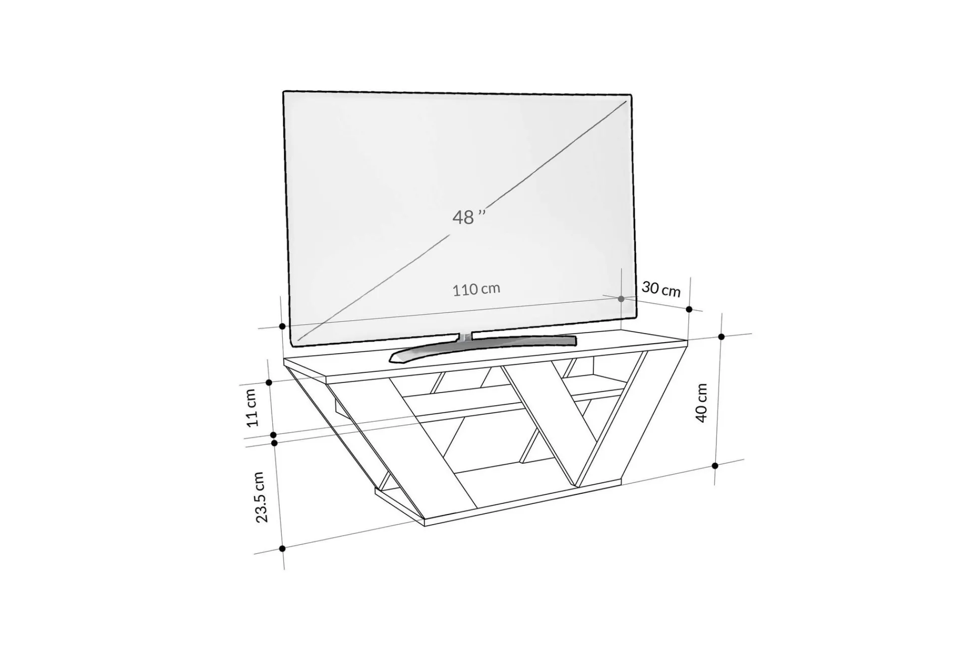 Tv-Benk & Mediabenk-Pipralla TV-benk 110 cm Hvit Marmor