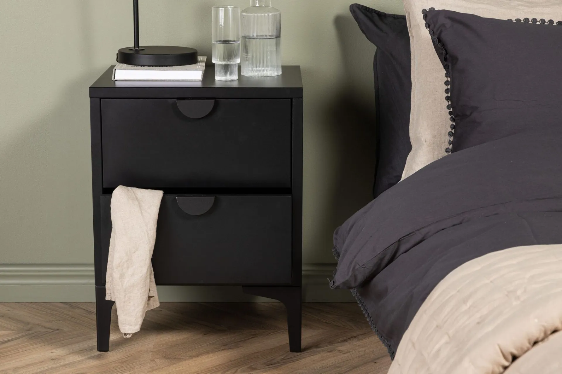 Venture Home Oppbevaringsskap|Skap-Piring Skapkommode med to skuffer 45x40x52 cm Svart
