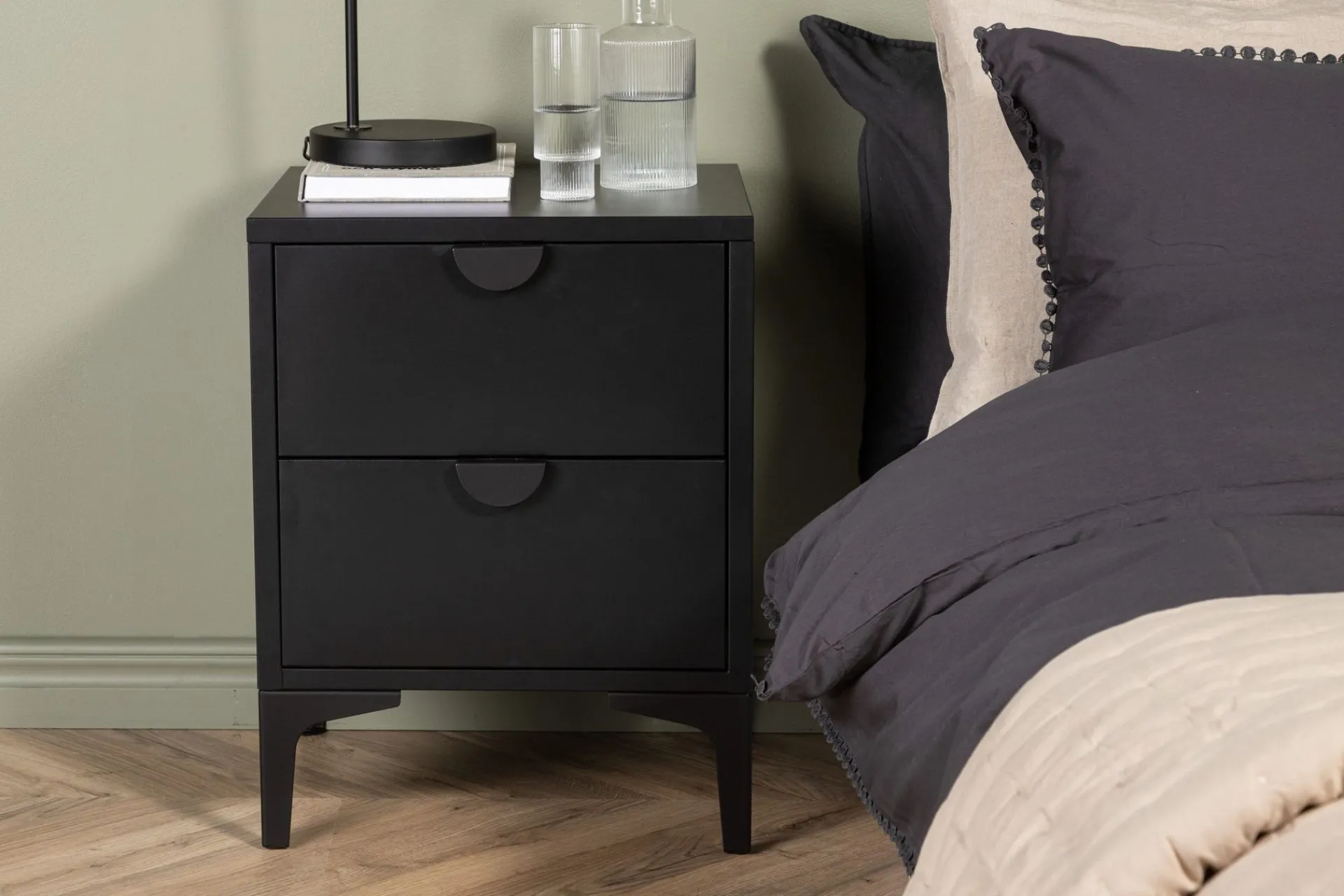 Venture Home Oppbevaringsskap|Skap-Piring Skapkommode med to skuffer 45x40x52 cm Svart