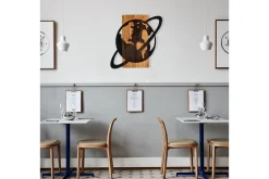 Skilt-Planet Wooden Accessory Veggdekor Svart/Valnøtt