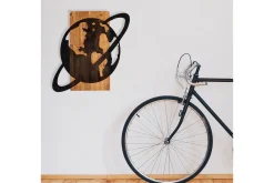Skilt-Planet Wooden Accessory Veggdekor Svart/Valnøtt
