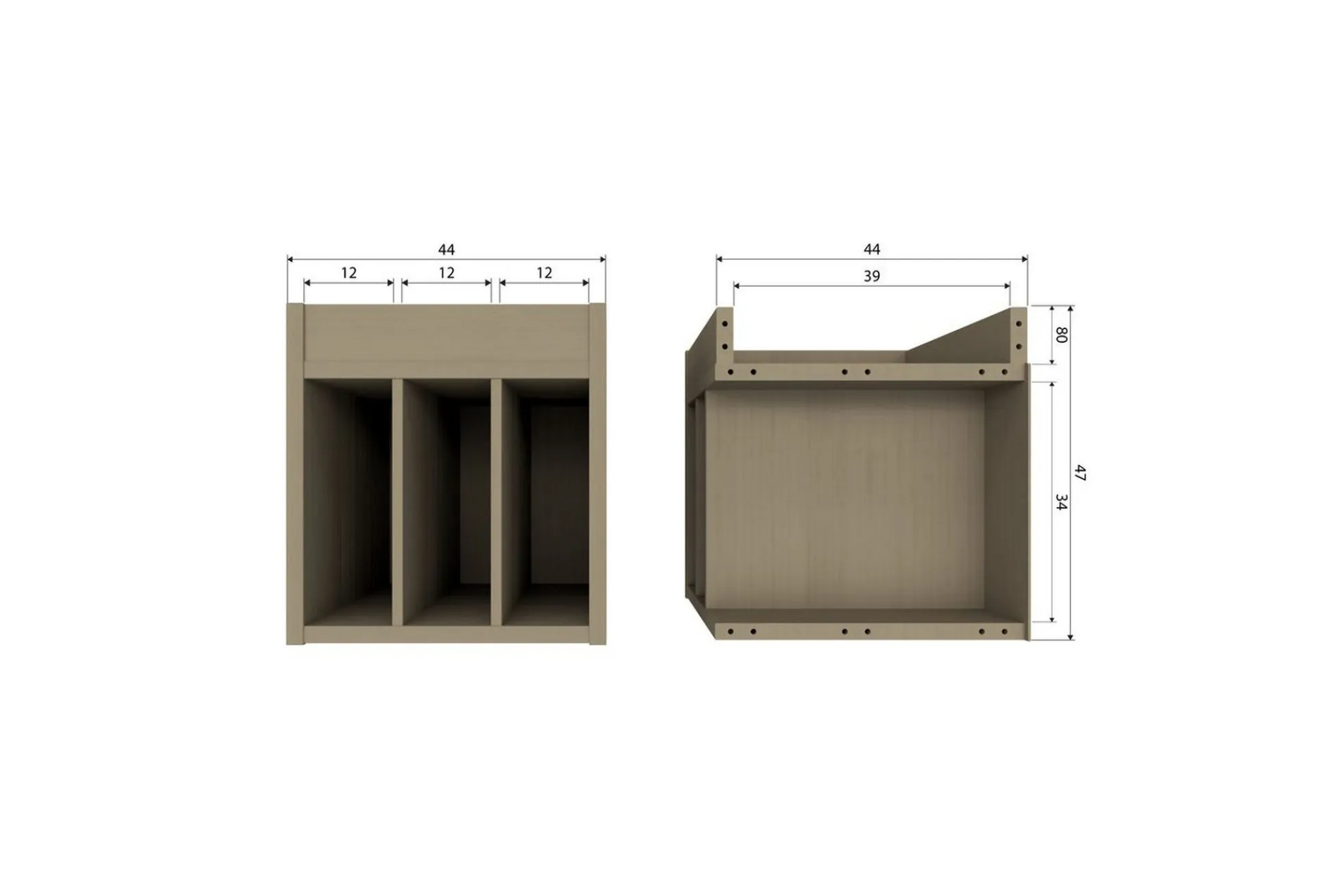 WOOOD Cd-Hylle & Dvd-Hylle-Plateskap Turner Beige