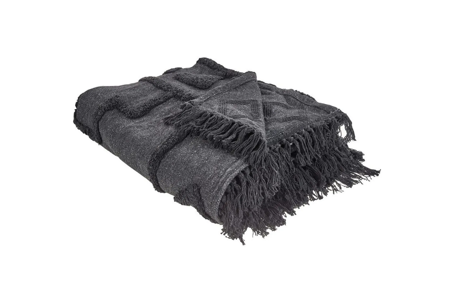 Tepper & Pledd-Pledd Chack Grå/svart, 220x240 cm Grey,Svart