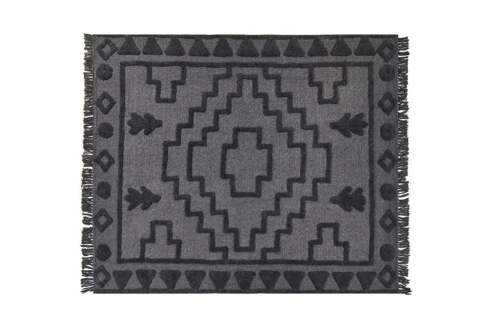 Tepper & Pledd-Pledd Chack Grå/svart, 220x240 cm Grey,Svart