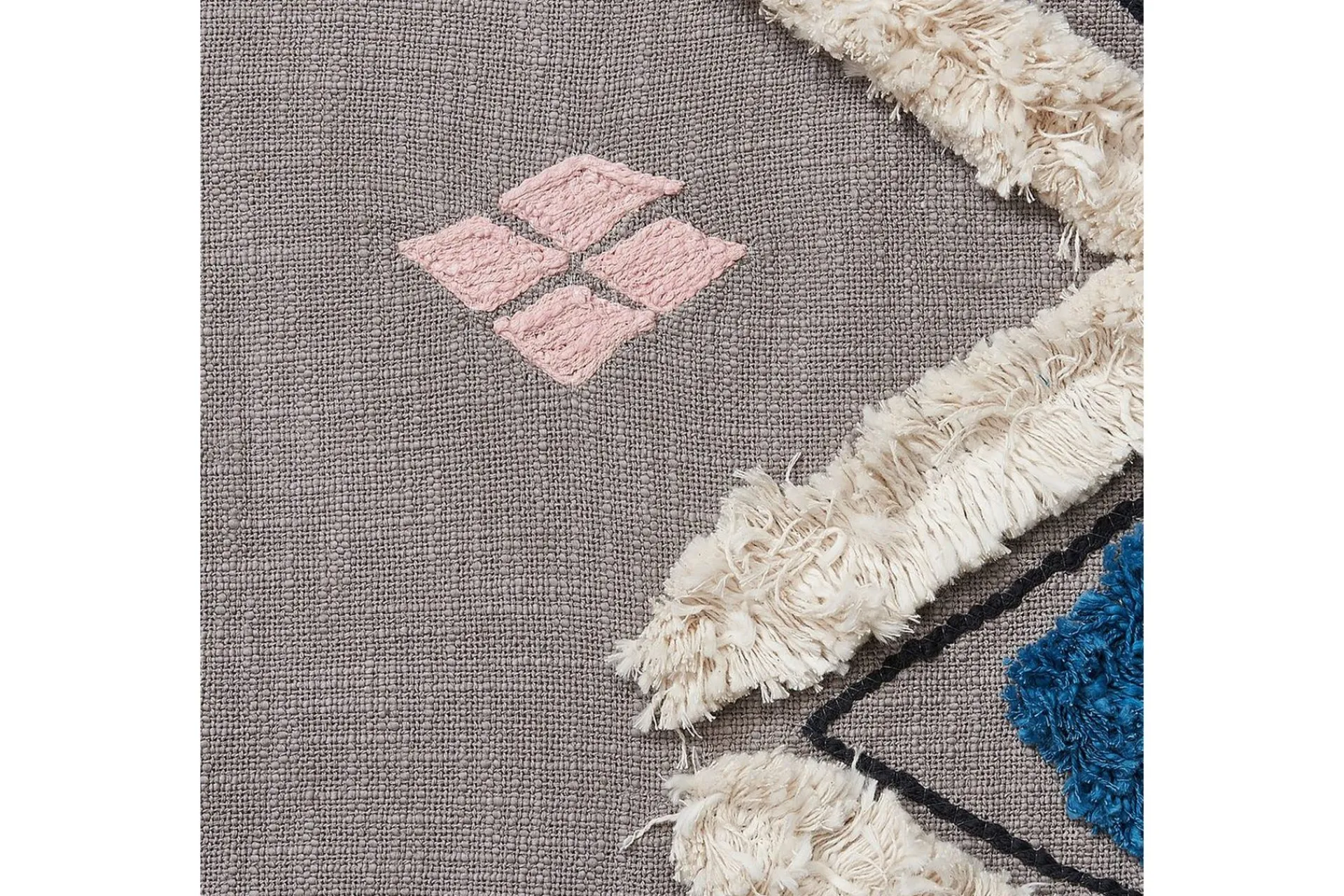 Tepper & Pledd-Pledd Kottayam Grey,Mørkeblå,Beige,Lyserød