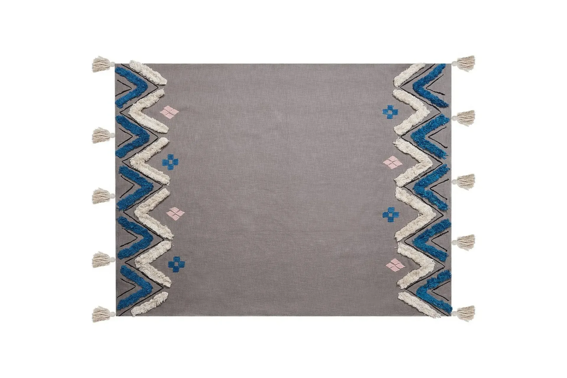 Tepper & Pledd-Pledd Kottayam Grey,Mørkeblå,Beige,Lyserød