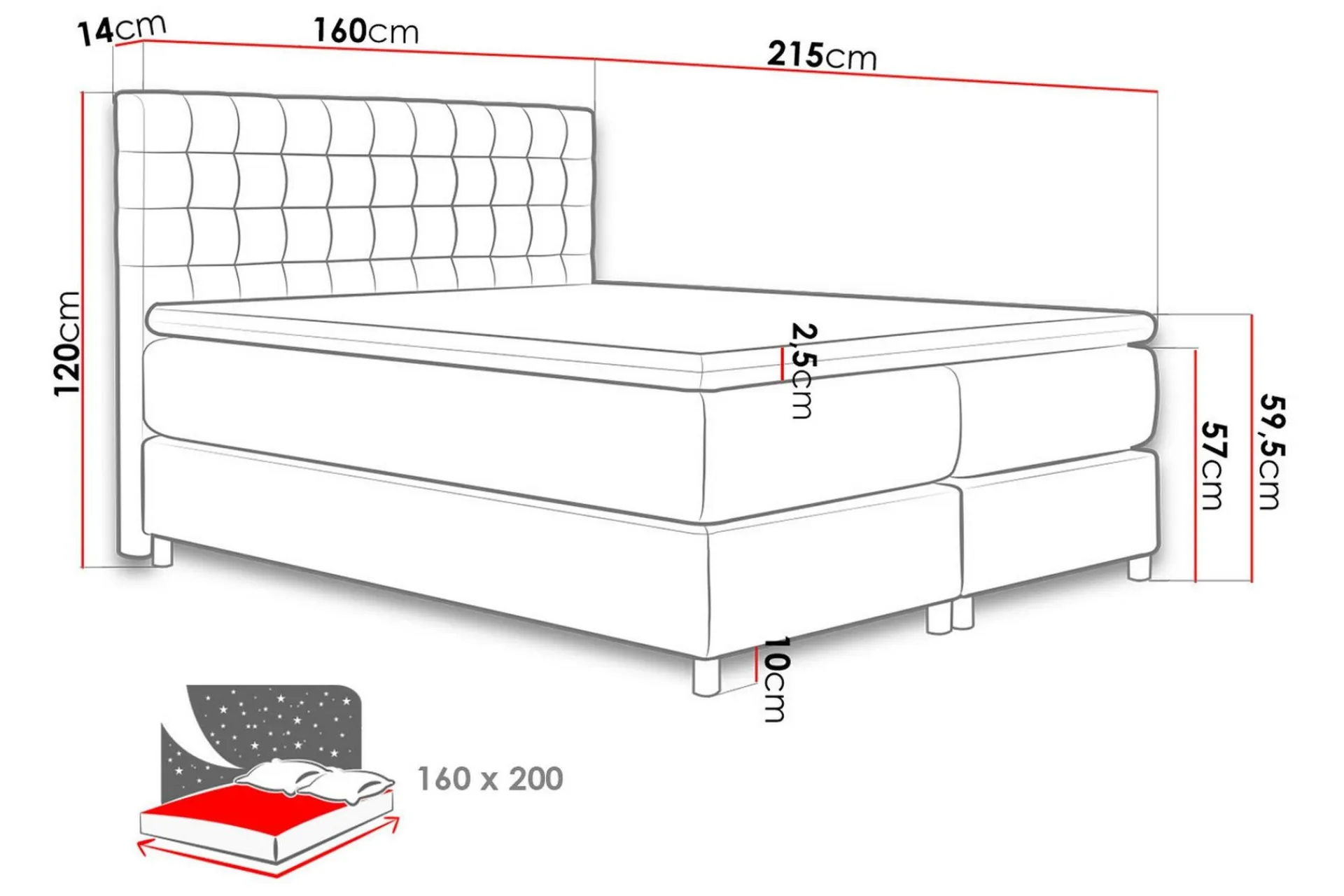 Kontinentalsenger-Plevoll Kontinentalseng 160x200 Minsk 7