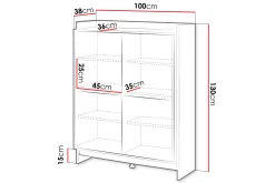 Kommode|Entrekommode-Polina Kommode 100 cm Brun,Svart