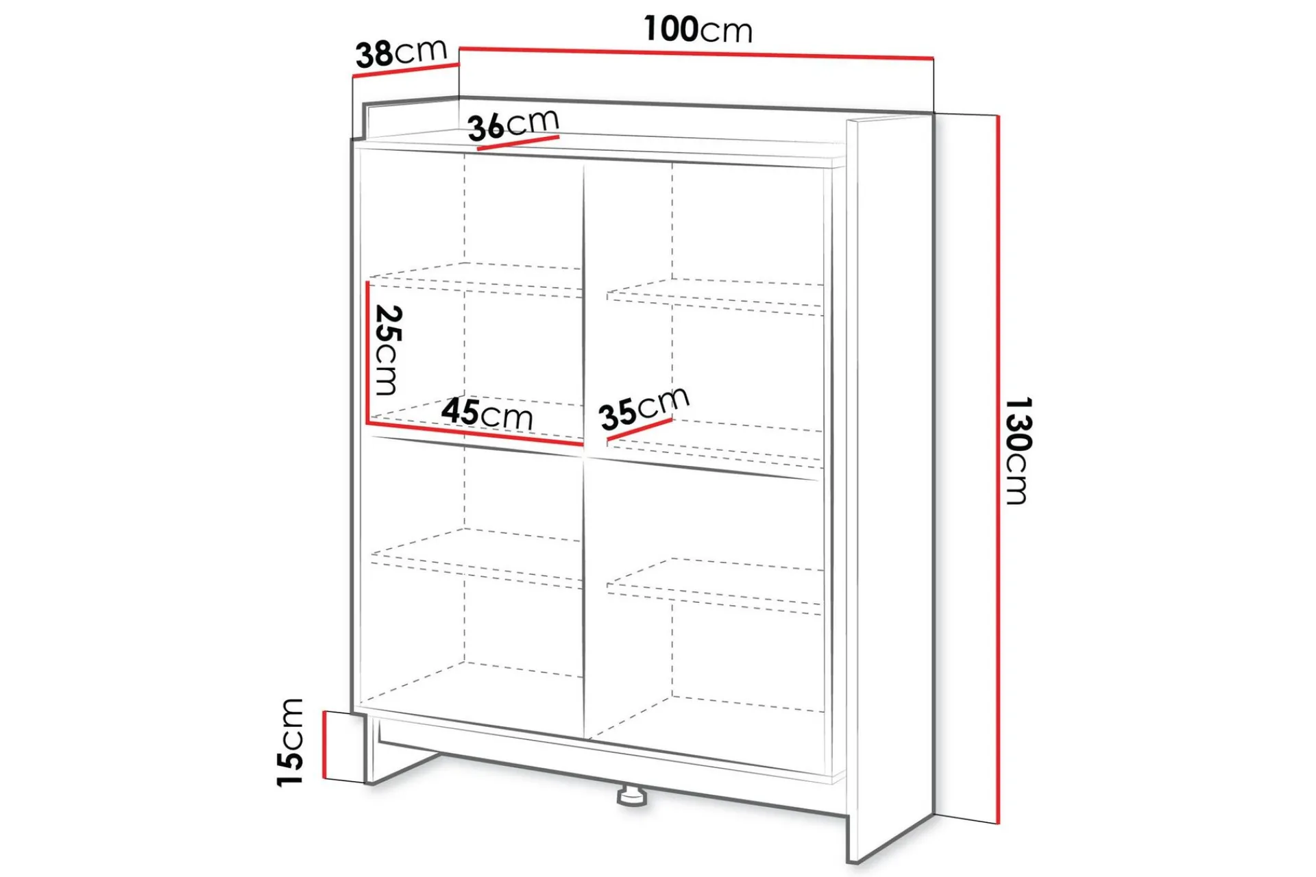 Kommode|Entrekommode-Polina Kommode 100 cm Brun,Svart