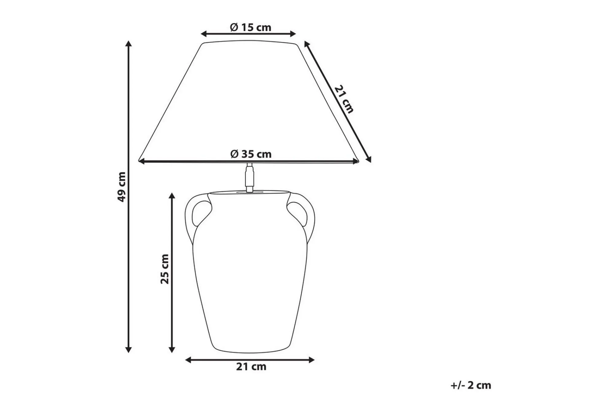 Nattbordslampe|Bordlampe-Ponze Bordlampe 49 cm E27 Grey
