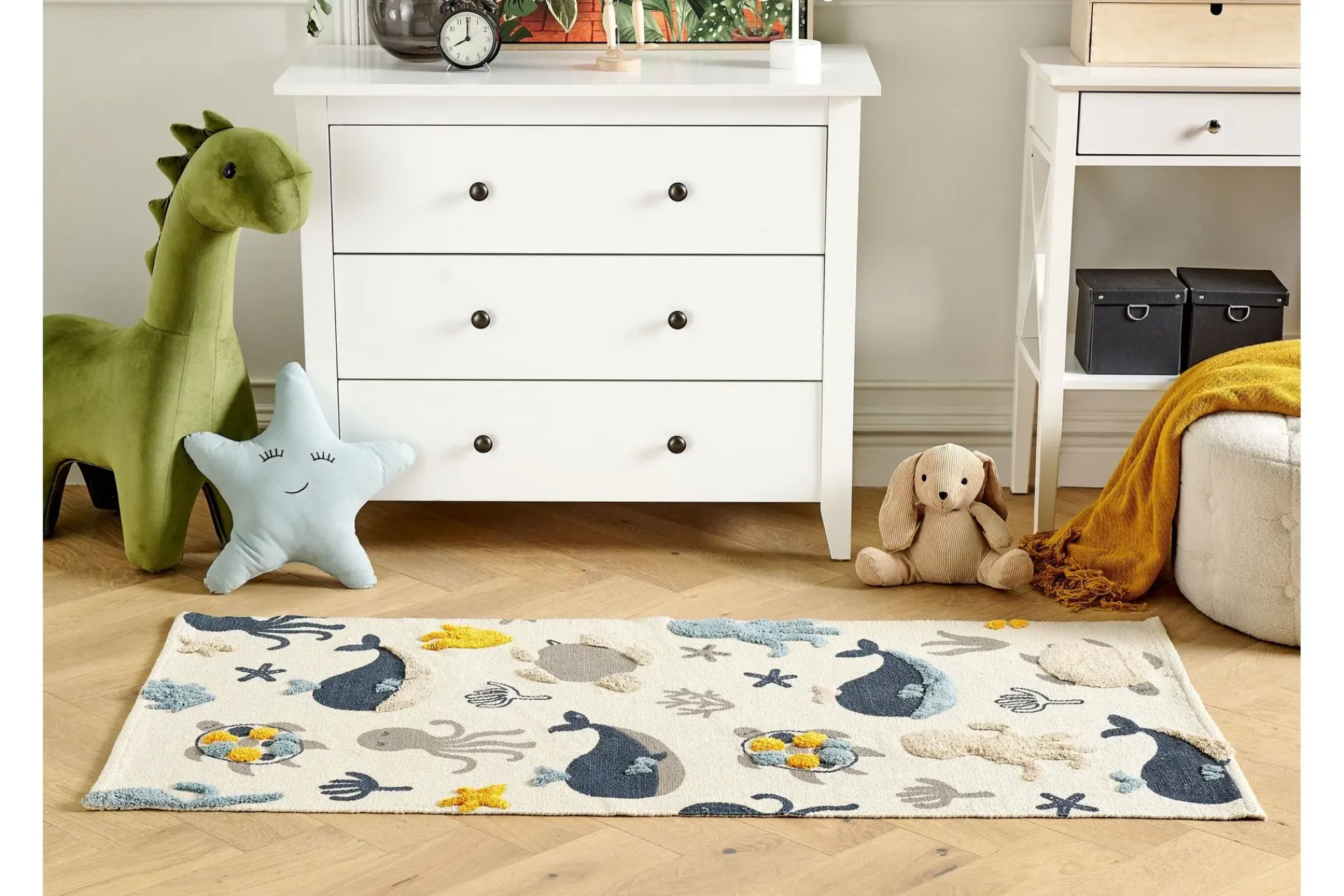Moderne Tepper-Porsea Bomullsteppe 80x150 cm Beige