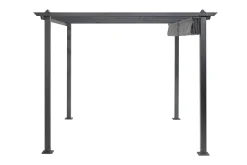 Comfort Garden Markiser|Paviljonger-Porto pergola 3x3 m i aluminium med tak for solskjerming Mørkgrå