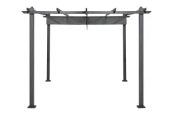 Comfort Garden Markiser|Paviljonger-Porto pergola 3x3 m i aluminium med tak for solskjerming Mørkgrå