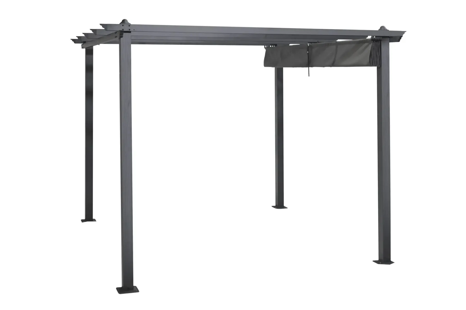 Comfort Garden Markiser|Paviljonger-Porto pergola 3x3 m i aluminium med tak for solskjerming Mørkgrå