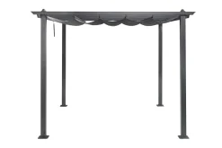 Comfort Garden Markiser|Paviljonger-Porto pergola 3x3 m i aluminium med tak for solskjerming Mørkgrå