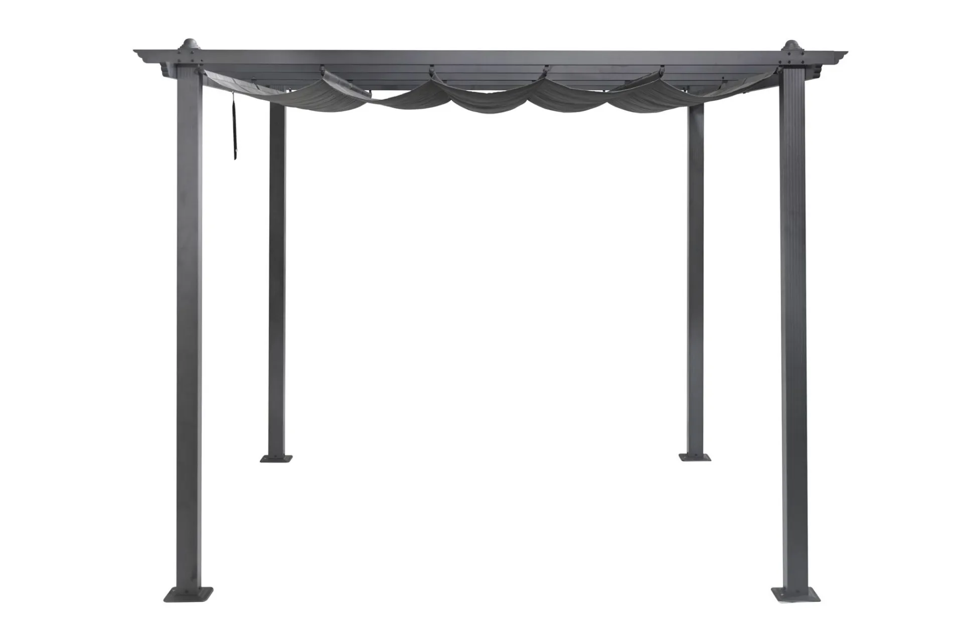 Comfort Garden Markiser|Paviljonger-Porto pergola 3x3 m i aluminium med tak for solskjerming Mørkgrå
