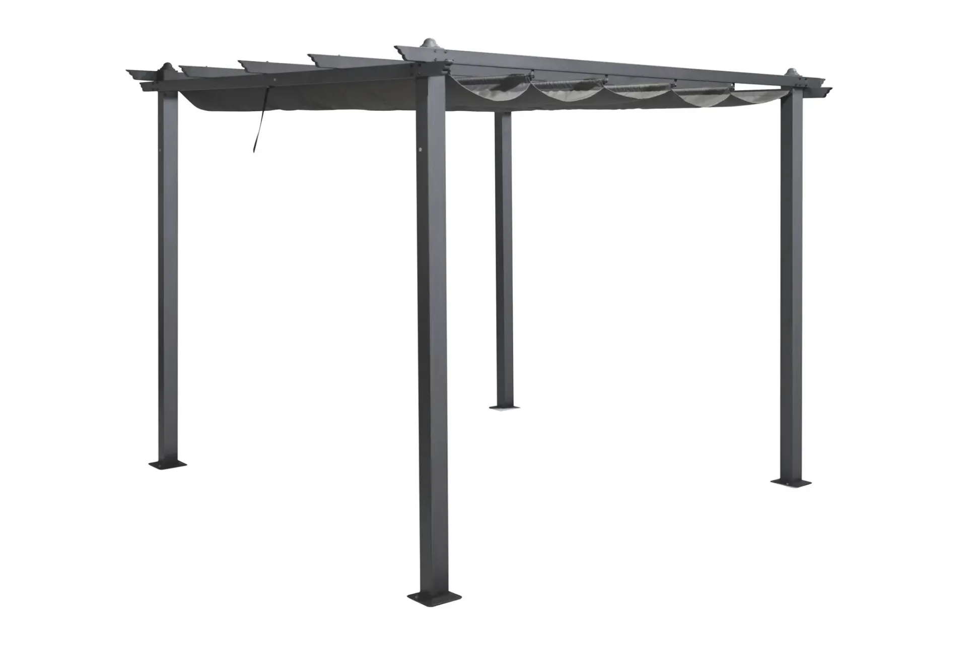 Comfort Garden Markiser|Paviljonger-Porto pergola 3x3 m i aluminium med tak for solskjerming Mørkgrå