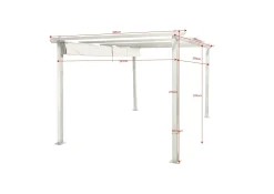 Comfort Garden Markiser|Paviljonger-Porto stor pergola 4x3 m i aluminium med tak Hvit